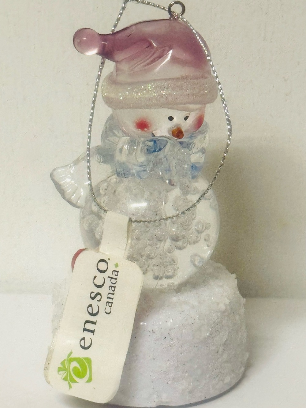 Enesco Precious Moments Christmas Light Up Figurine Glass Snowman Ornament W/♥️